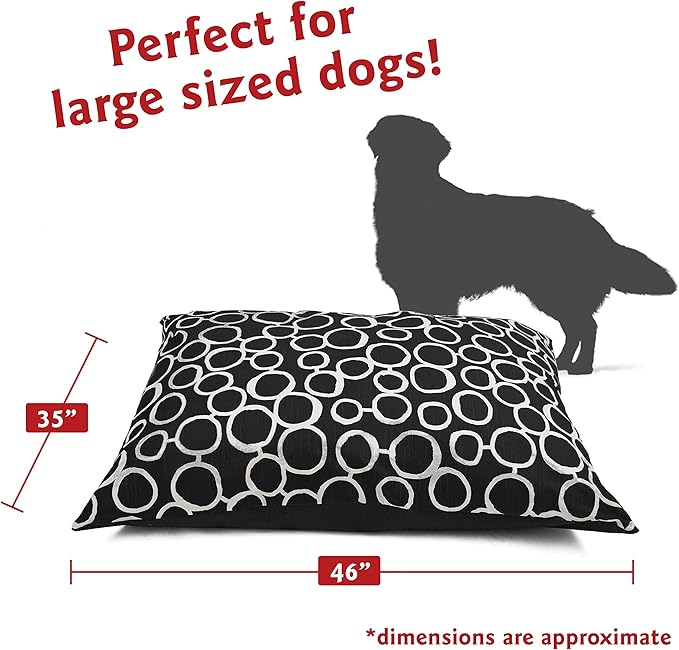 Majestic Pet Rectangle Large Dog Bed Washable – Non Slip Comfy Pet Bed – Dog Crate Bed Super Value Pillow Dog Bed – Dog Kennel Bed for Sleeping 46 x 35 Inch