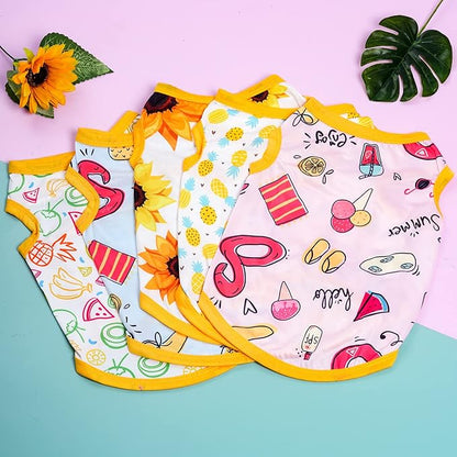 Dxhycc 5 Pieces Dog Shirts Pet Printed Puppy
