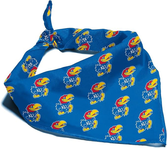 NCAA Officially Licensed Bandana for Dogs and Cats | Fits Pets Great Gift Idea | Easy-to-Tie (Small, Kansas Jayhawks)