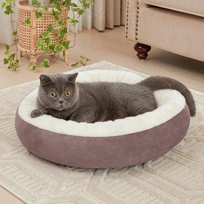 Love's cabin Round Donut Cat and Dog Cushion Bed 20in Pet