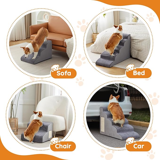 Pet stairs 3-Step Curved