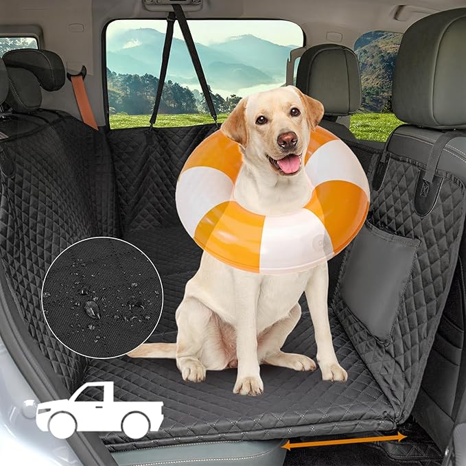 Prodigen Dog Car Seat Cover for Back Seat with Detachable Hard Bottom (54" x 30")