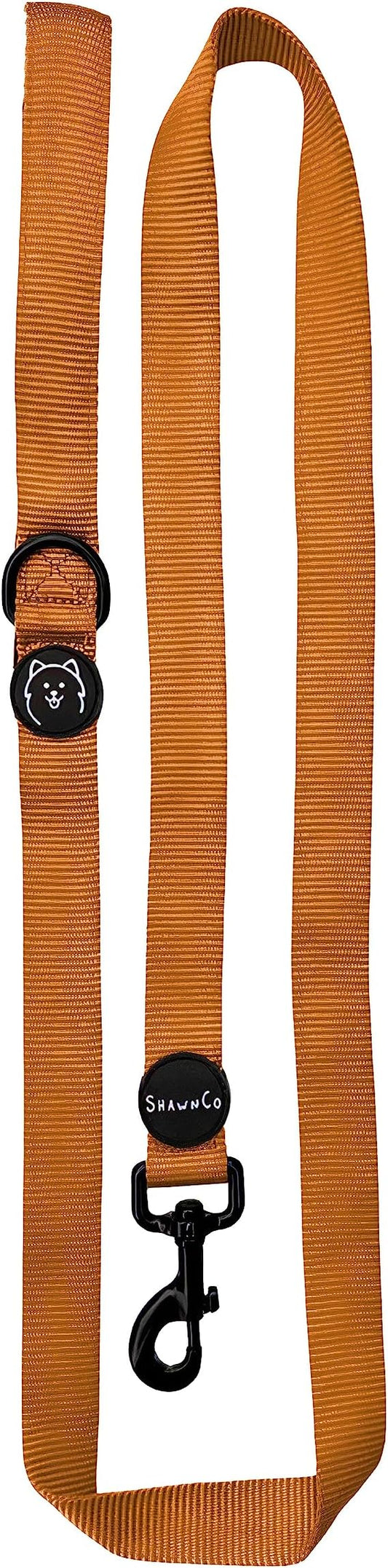 ShawnCo Dream Walk Dog Leash- Premium, Nylon Pet Leash with Soft Neoprene Handle for Small, Medium and Large Dogs (Sunset Orange, Medium/Large)