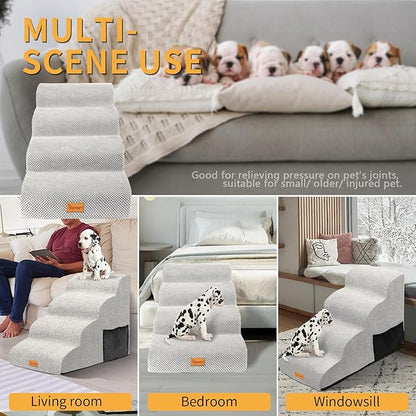 Topmart High Density Foam Dog Steps 4 Tiers