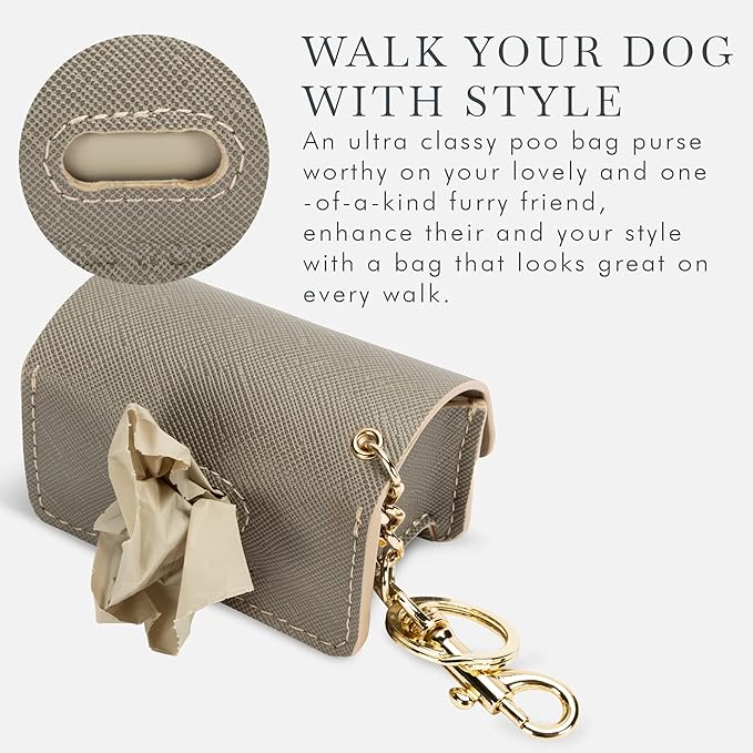 Leather Poop Bag Holder- Versatile Vegan Leather Waste Bag Holder for Dog Poop
