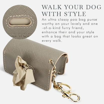 Leather Poop Bag Holder- Versatile Vegan Leather Waste Bag Holder for Dog Poop