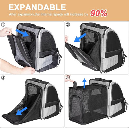 Cat Carrier Backpacks Expandable Cat Backpacks for Carrying Cats Up to 20 Lb