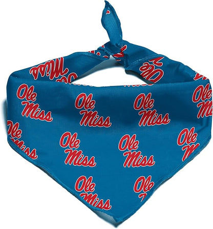 NCAA Officially Licensed Bandana for Dogs and Cats | Fits Pets Great Gift Idea | Easy-to-Tie (Large, Ole Miss Rebels)