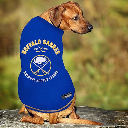 NHL BUFFALO SABRES Tee Shirt for DOGS & CATS, Medium. - Are you a HOCKEY FAN? Let your Pet be an NHL FAN too!