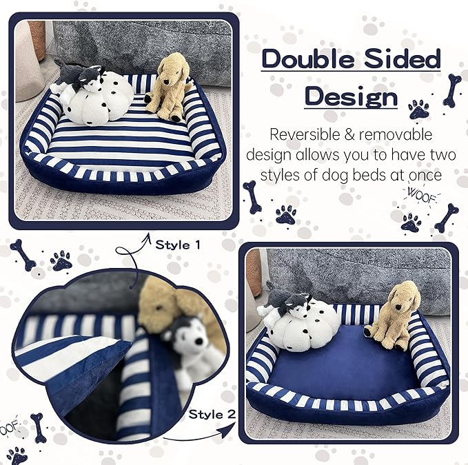 Dog Beds Large Sized Dog with Cushion 35" L 27" W 6" Th