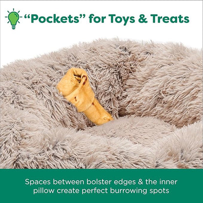 Furhaven 30" Round Calming Donut Dog Bed for Medium/Small Dogs 45 lbs