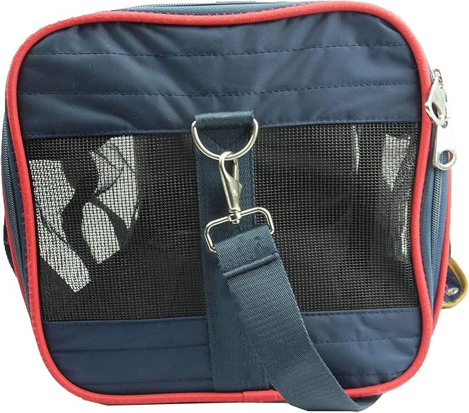 Pet Life 'Aero-Zoom' Airline Approved Pet Carrier - Folding Zippered Travel Cat and Dog Carrier - Wired Pet Crate Travel Dog Carrier Includes Over-The-Shoulder Straps and Sherpa Pet Pad