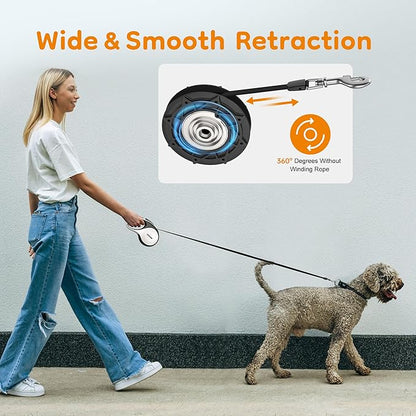 Retractable Dog Leash 360° Tangle 16 ft 66 lbs