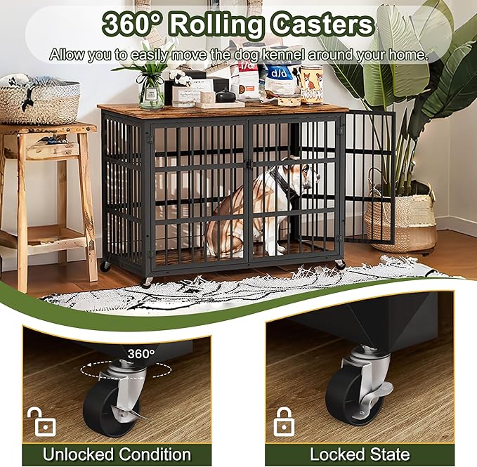 NicBex Dog Crate Furniture 43.3" L