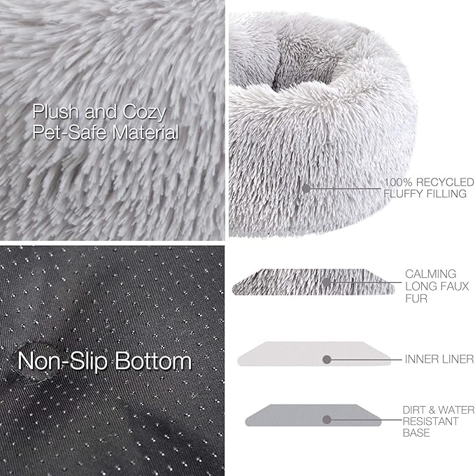 Calming Dog Bed Grey23.5'