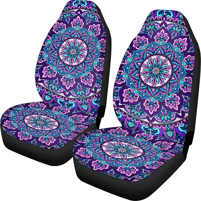 CLOHOMIN Mandala Lotus Car Front Seat Covers Seat