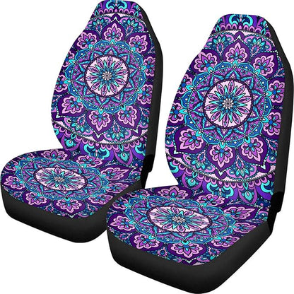CLOHOMIN Mandala Lotus Car Front Seat Covers Seat