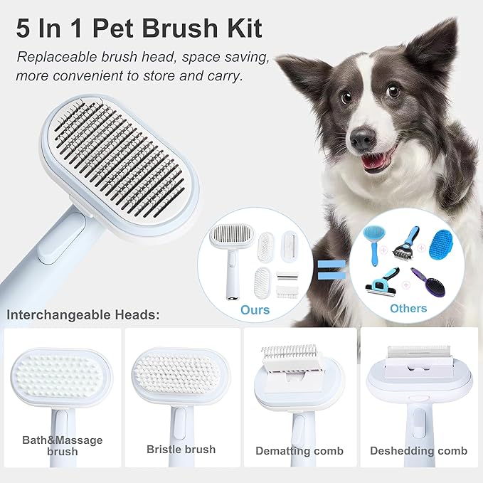 5 IN 1 Pet Grooming Brush Kit