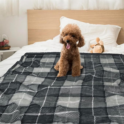 PetAmi WATERPROOF Dog Blanket For Medium Large Dog 60x40 Plaid