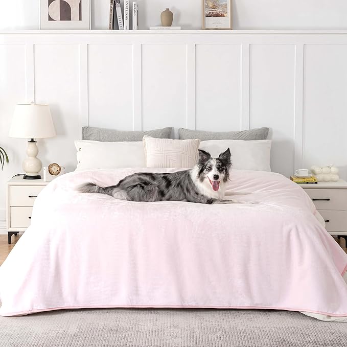 PETHUR Waterproof Dog Blanket for Bed 60"x80", Light