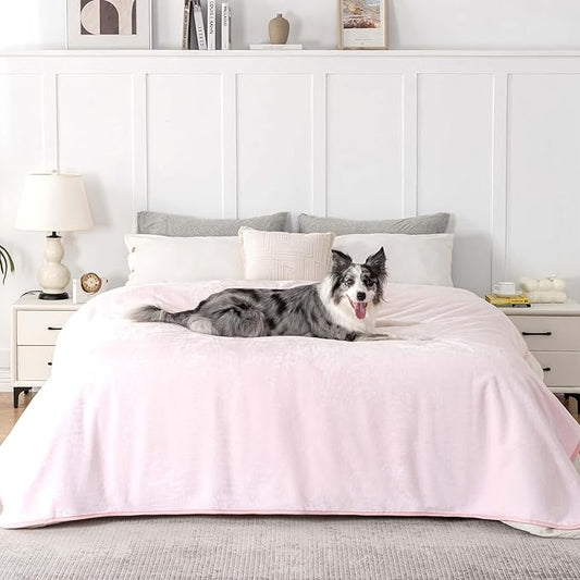 PETHUR Waterproof Dog Blanket for Bed 60"x80", Light