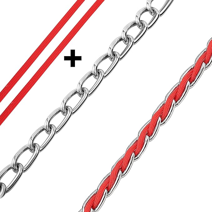 Chew Proof Metal Leash Chain Dog Leash for Medium Large Dogs 4FT Strong