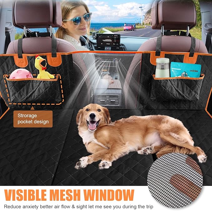 Back Seat Extender for Dogs Hard Bottom Dog 330lbs-Waterproof Dog