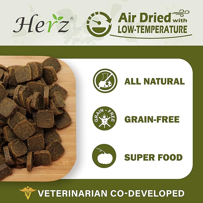 Herz Air-Dried Dog Food – U.S.A Turkey Breast Recipe 2 lb, Single Pure-Meat, Grain Free, All Natural, High Protein, Limited Ingredients