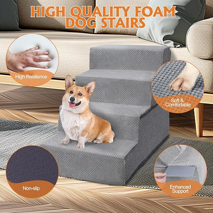 Topmart Dog Stairs for Small Dogs 4-Step,18.1" H,