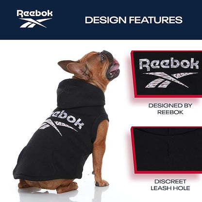 Reebok Dog Hoodie – Fleece Dog Sweater with Leash Hole
