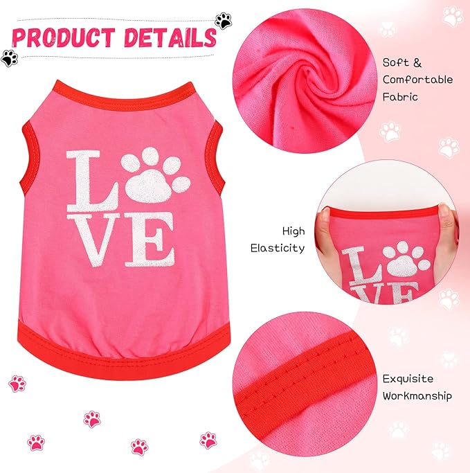 8 Pieces Pet Shirts Printed Puppy Shirts Soft