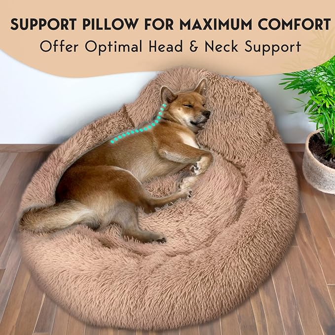 PetJett Calming Dog Bed Medium Size Dog 30'' Donut 45 lbs