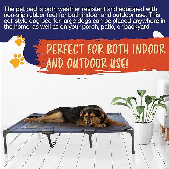 Elevated Dog Bed 48x35.5-Inch Portable 110lbs by