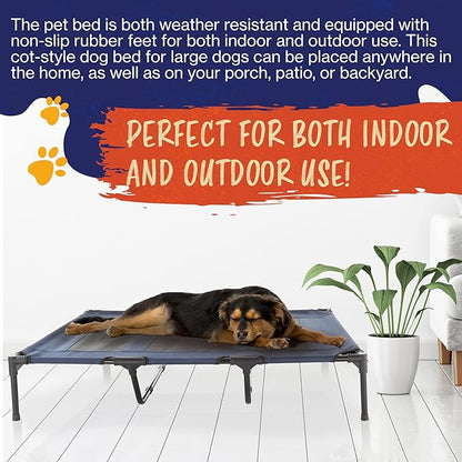 Elevated Dog Bed 48x35.5-Inch Portable 110lbs by