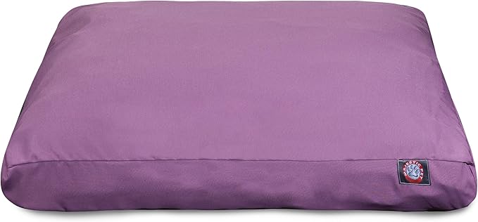 Solid Lilac Small Rectangle Indoor Outdoor Pet Dog Bed With Removable Washable Cover By Majestic Pet Products