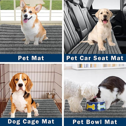 3PCS Dog Non-Slip Mat for Back Seat Extender Truck.(24" x 16") (Grey-Medium)