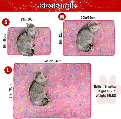 Dono 1 Pack 3 Dog Blankets, Soft Fluffy Fleece Pet Blanket Warm Sleep Mat Paw Print Design Puppy Kitten Throw Blanket Doggy Mat, Blanket for Dogs