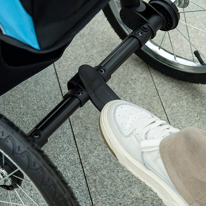 NicBex Dog Stroller with 3 Big Wheels Foldable Cat Stroller with Adjustable Canopy