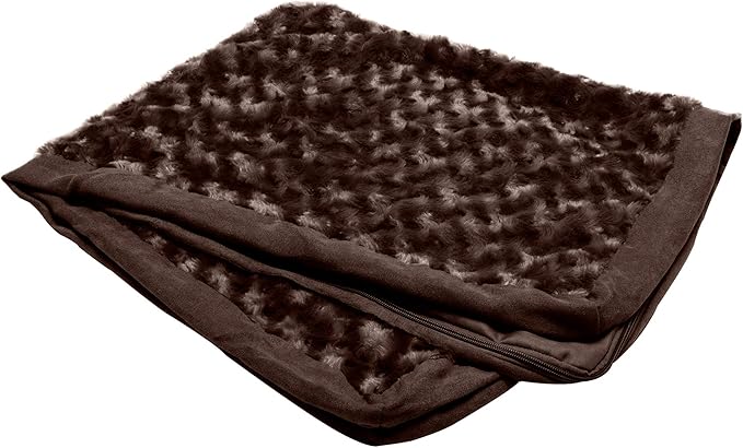 Furhaven Replacement Dog Bed Cover Ultra Plush Faux Fur & Suede Mattress, Machine Washable - Chocolate, Jumbo (X-Large)