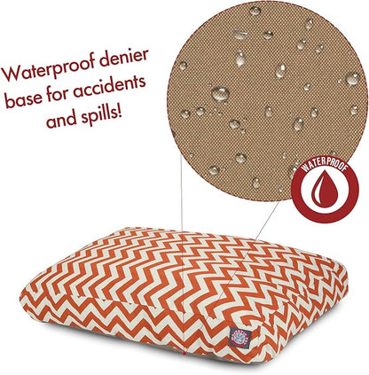 Burnt Orange Chevron Small Rectangle Indoor Outdoor Pet Dog Bed With Removable Washable Cover By Majestic Pet Products