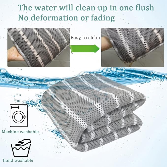 REEZEIVI Breathable Dog Crate mat with Anti-Slip Bottom 3D air (30X19, Sliver