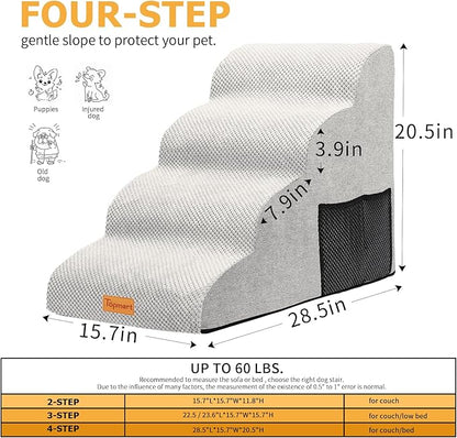 Topmart High Density Foam Dog Steps 4 Tiers
