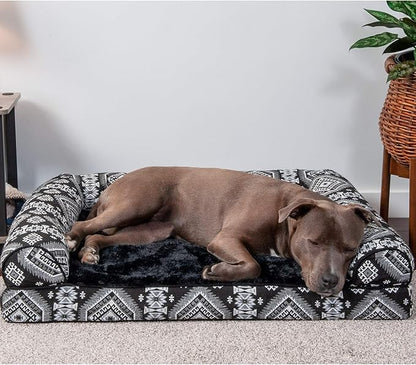 Furhaven Orthopedic Dog Bed for Large/Medium Dogs w/ Removable Bolsters & Washable Cover 55 lbs