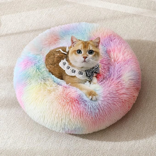JOLLYVOGUE Calming Donut Dog Bed & Cat Bed (20")
