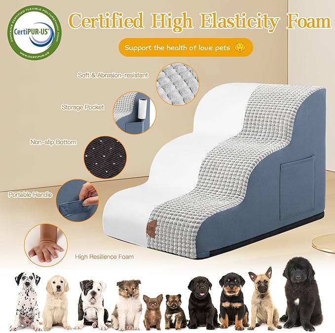 Dog Stairs for Bed and Couch 19.7”H 4 Tiers