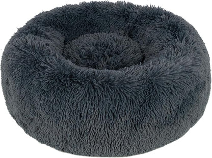 Best Pet Supplies Round Donut Dog Bed with Plush Faux Fur Fabric 24x24x7''
