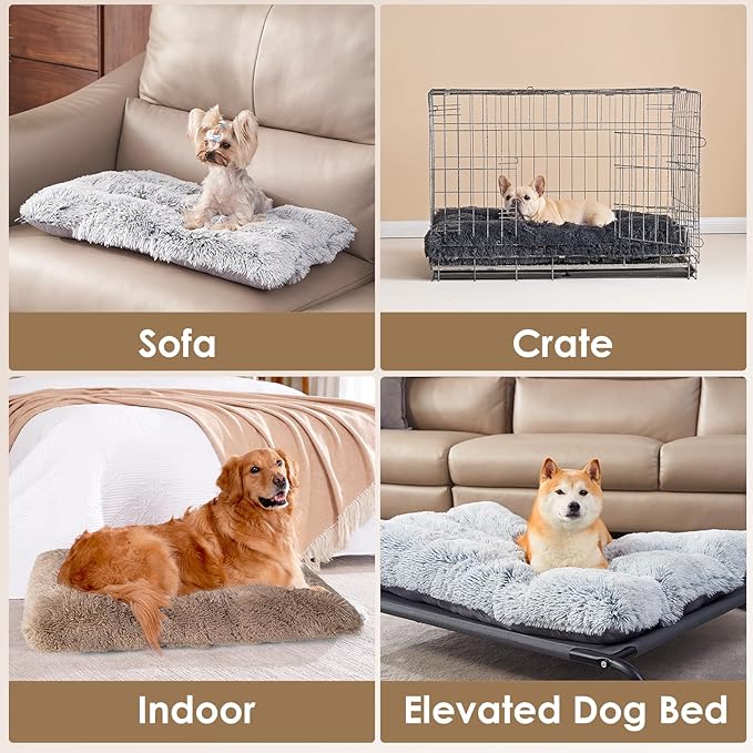 EHEYCIGA Fluffy Dog Crate Pad