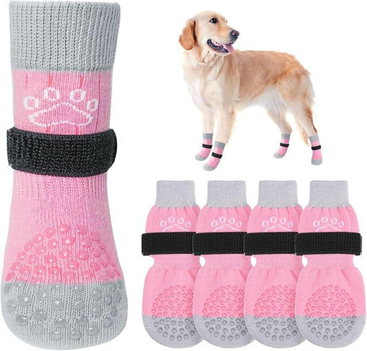 SCENEREAL Dog Socks to Prevent Licking Paws for Hardwood Floors Anti Slip