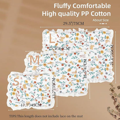 Floral Dog Dog Bed Mat Plush Kennel Pad