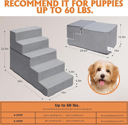 Topmart Dog Stairs for Small Dogs 5-Step,22.5" H,
